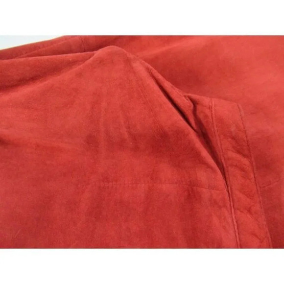 Danier Red Suede Suit 2 Piece Skirt Blazer Vtg 1980s Business Outfit  Size 8-10 - Picture 9 of 10